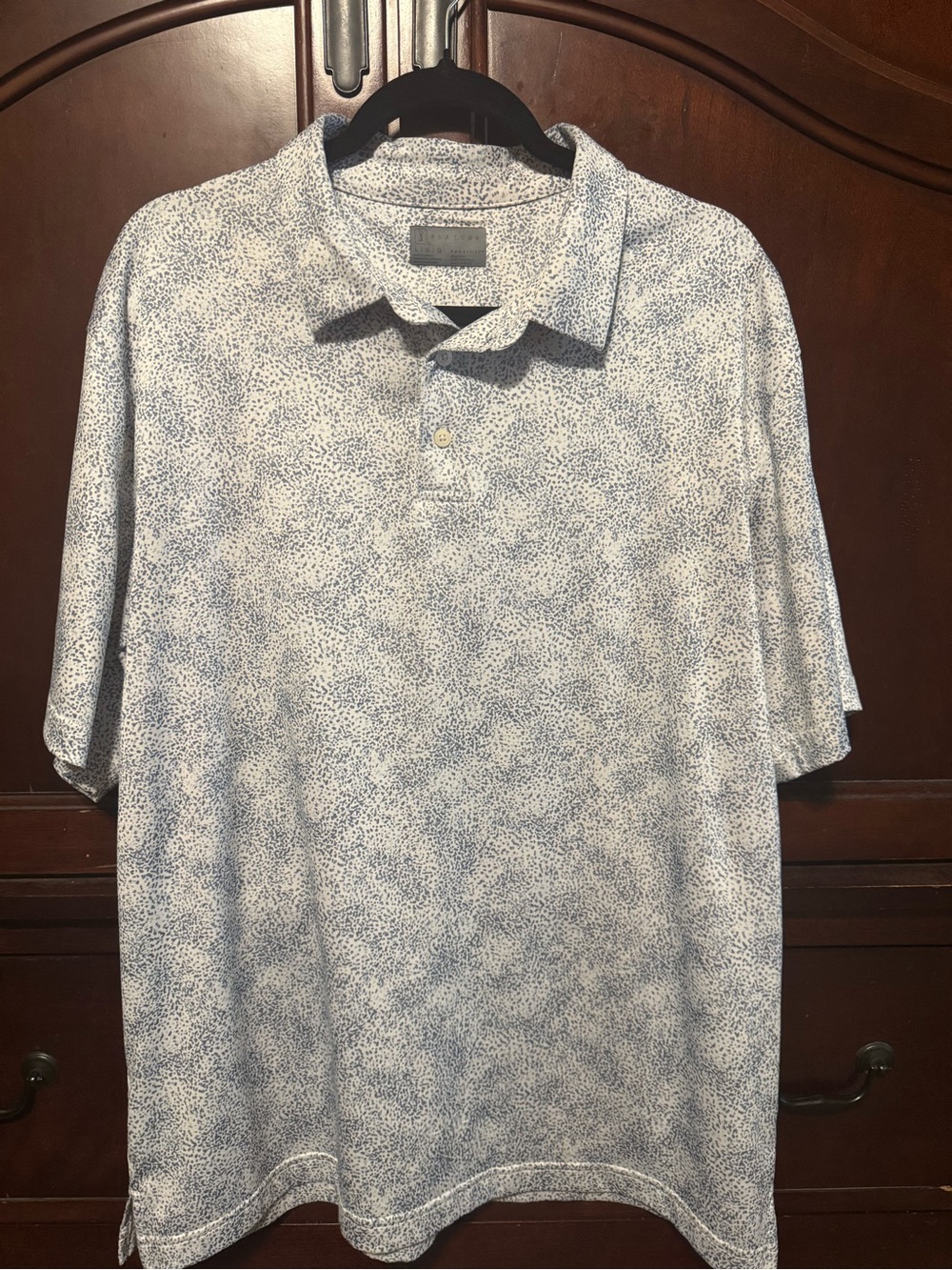 Men's Light Blue Printed Polo Shirt